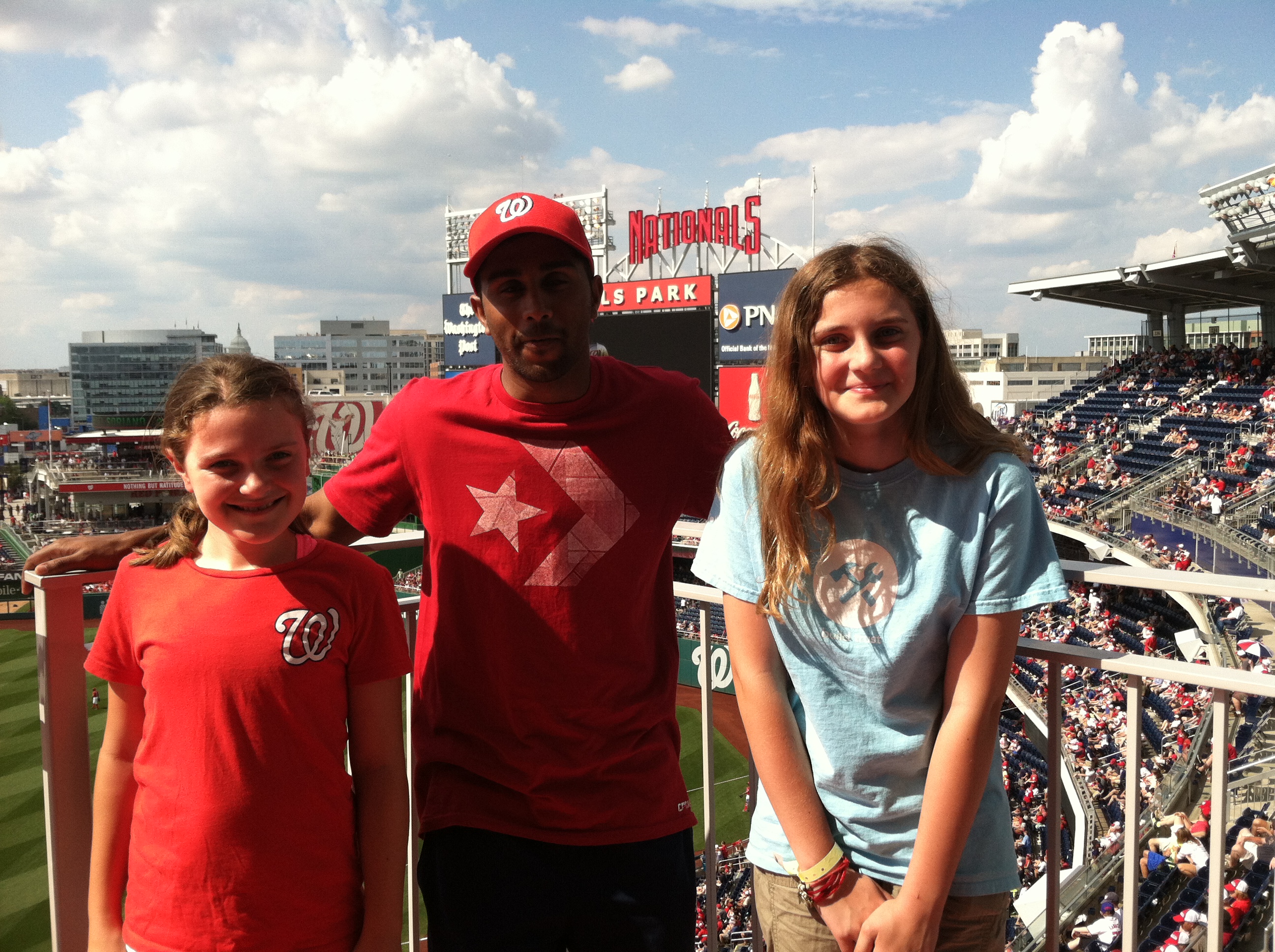 National v Braves: Grace on my right and Kate on my left